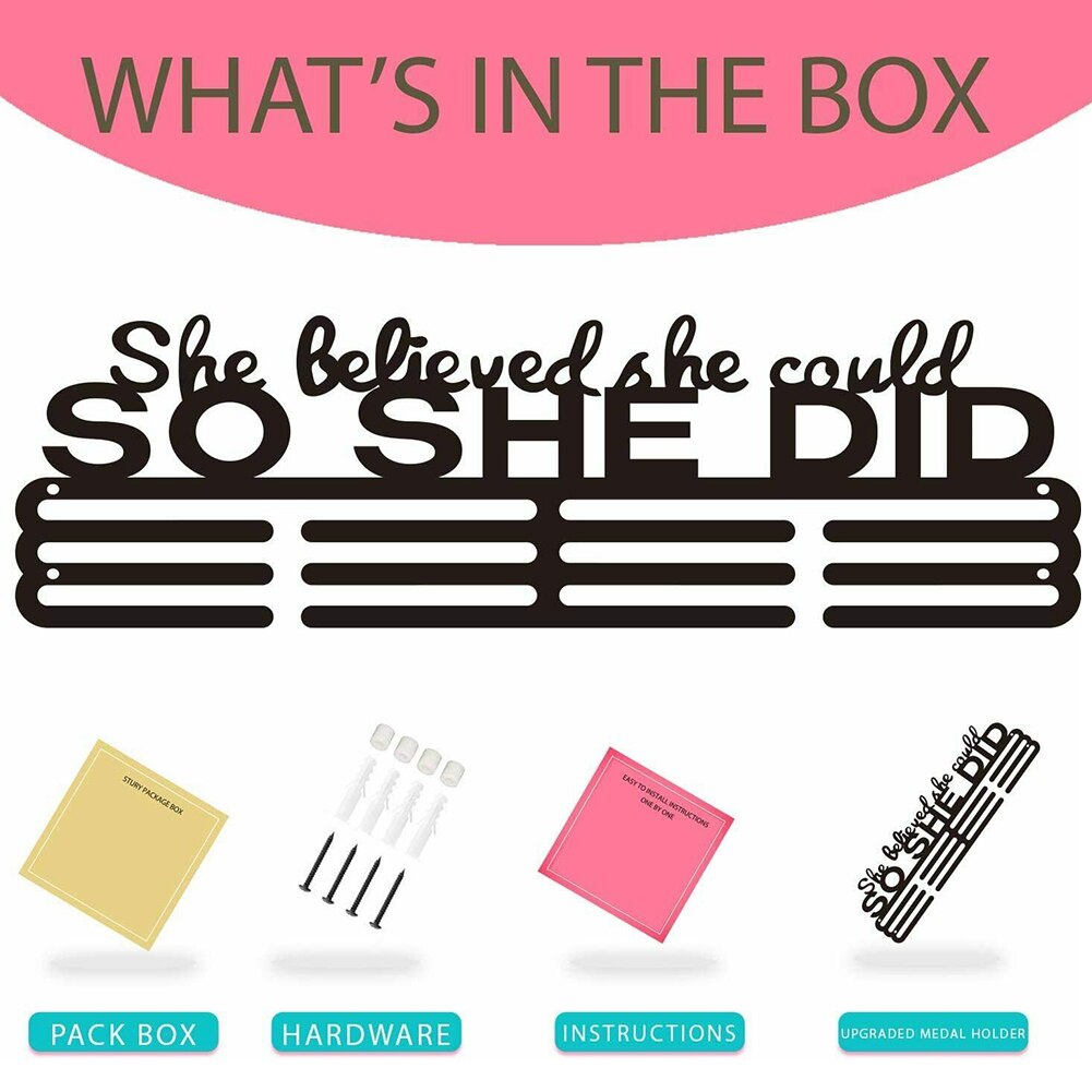 Running Sports Stainless Steel Medal Holder Sport Medal Hanger Holder Display Rack for 30-45 Sport Medal Runner Swim Football