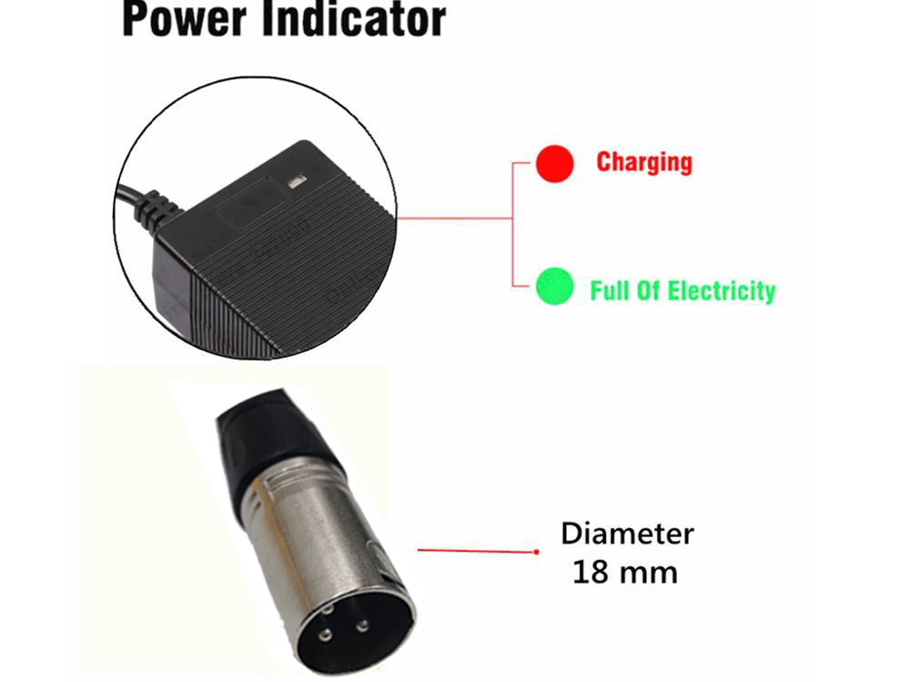 54.6V 3A lithium battery charger for 48V lithium battery pack XLR Plug 54.6V3A charger