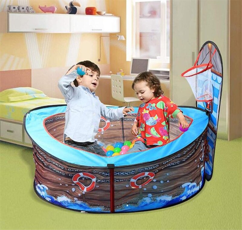 Children Game Tent Outdoor Indoor Pirate Ship Ball Pool Play Tent Kids Safe Foldable Playpens Game Pool Of Balls For Kids