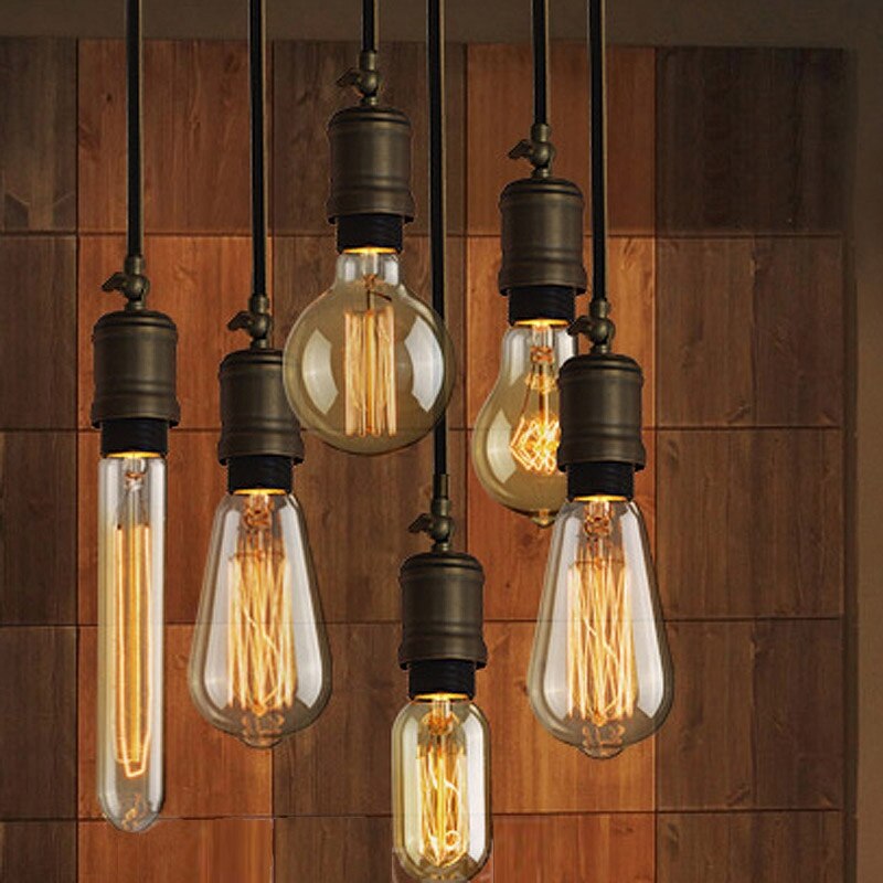 Bombillas Vintage E14 220V ST48 bombillas incandescentes 25W 40W 60W filamento Retro Para lámpara colgante