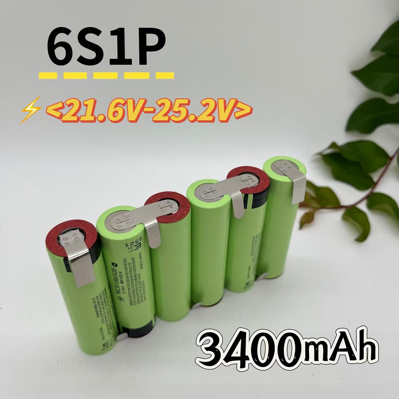 Batería de iones de litio NCR18650-34B 2S1P/2S2P/3S1P/3S2P/4S1P/4S2P/5S1P/5S2P/6S1P/6S2P 7,2 V-25,2 V 3,4/6,8 Ah paquete de batería para destornillador: Transparente