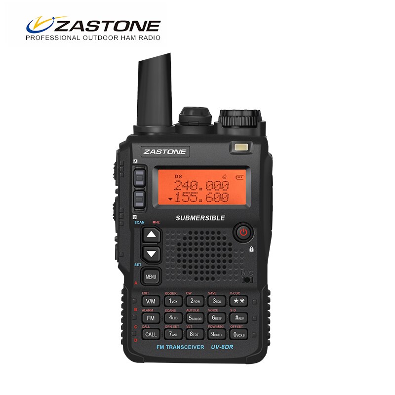 Walkie-talkie Zastone UV-8DR VHF/UHF 136-174MHz 240-260MHz 400-520MHz 128-MHz, Radio bidirectionnelle à trois bandes CH UV8DR