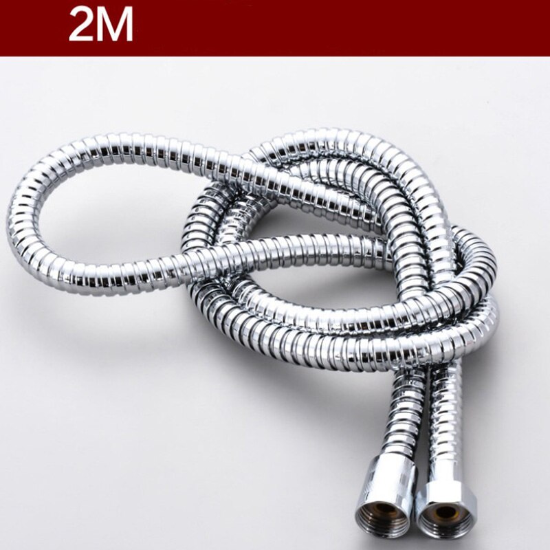 1.5m 2m PVC Shower Hose For Bath Hand Shower Head Flexible PVC Shower Hose Smooth Silver High Pressure Flexible Hose: shower hose 2m