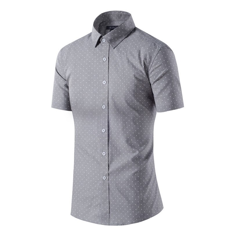 Chemises à manches longues pour hommes, chemises américaines à manches courtes, imprimés de points, chemises pour hommes, été 15,