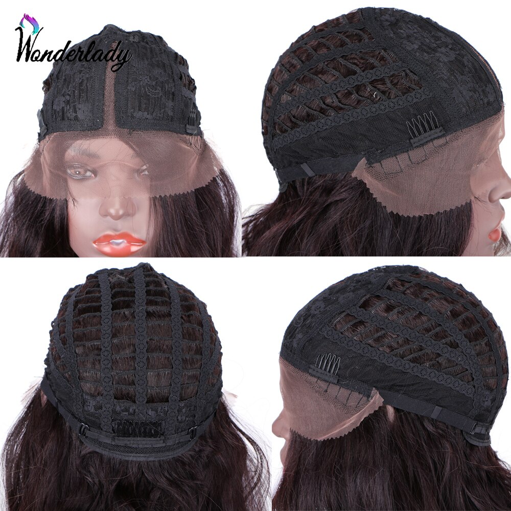 Perruque Lace Front Wig à raie centrale Swiss Lace, 24 pouces, synthétiques WonderLady, cheveux Ombre en Fiber de haute température