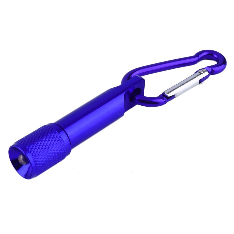 Mini Flashilight Zaklamp Karabijnhaak Sleutelhanger Haak Lamp Draagbare 5 Led Mini Zaklamp Licht Fakkel Aluminium Sleutelhanger: Blauw