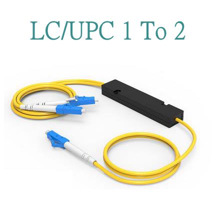 Divisor de fibra óptica PLC SC LC FC UPC 1X2 PLC, divisor monomodo de 1 a 2 SC/UPC PCL, divisor de computadora Y manga de cable, 2M: Negro