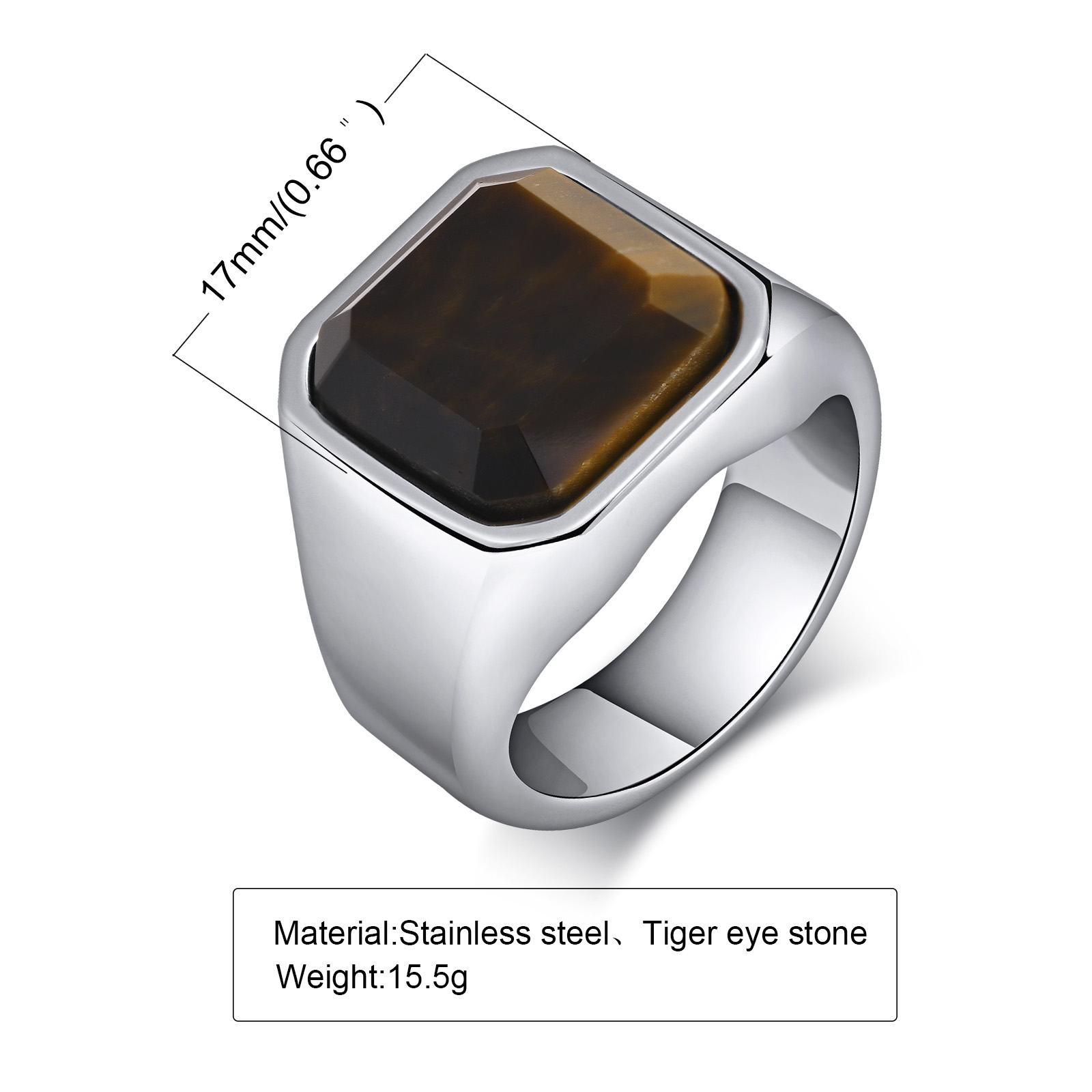 Anillos de sello de ojo de tigre para hombre, de alianzas de boda de acero inoxidable impermeable