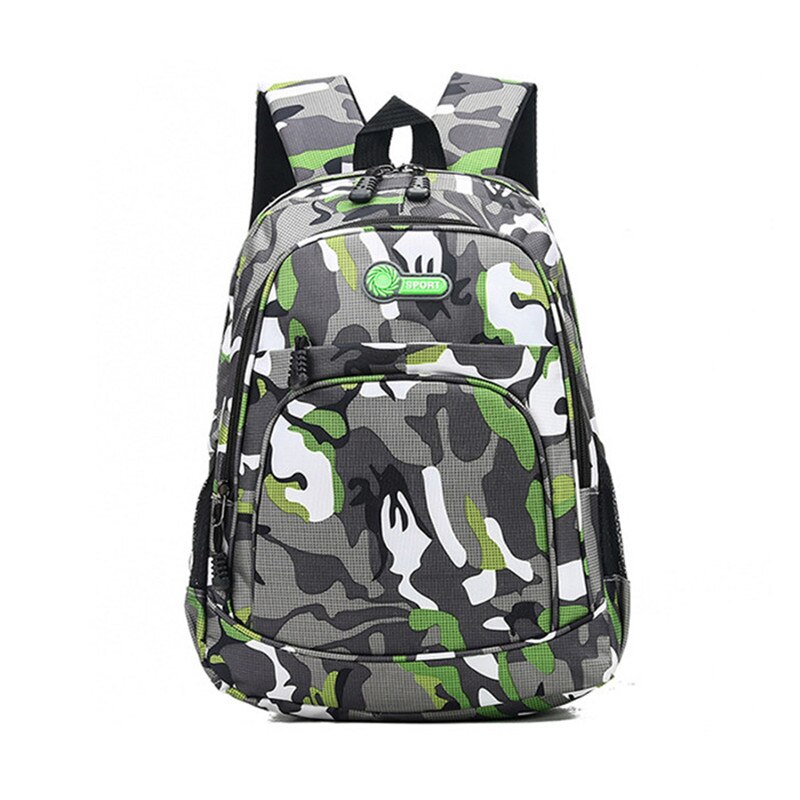 Mochilas de escuela para niñas y niños, 2 tamaños, impermeables, de camuflaje, ortopédica, para libros, escolares: green small-1