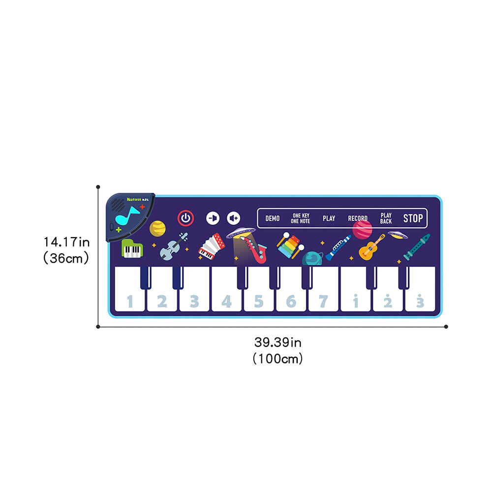 Tapete de Piano para bebé, tapete de teclado Musical, instrumento electrónico de música, alfombra de baile, juguetes educativos para niños pequeños, de navidad