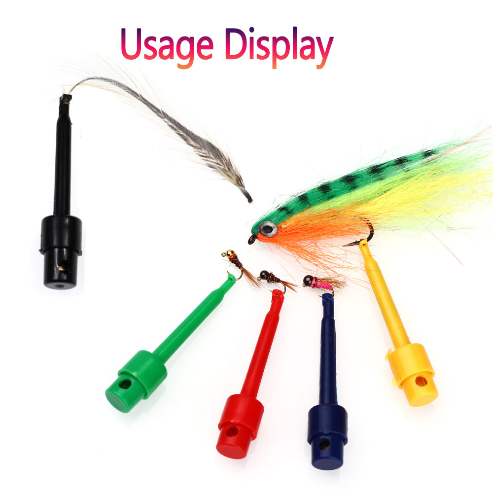 Bimoo 6PCS Lange Tip Hackle Tang Vliegen Haak Houder Clips Vliegbindset Tool Vliegvissen Accessoires Nimf Droog Nat vlieg Houder Clips