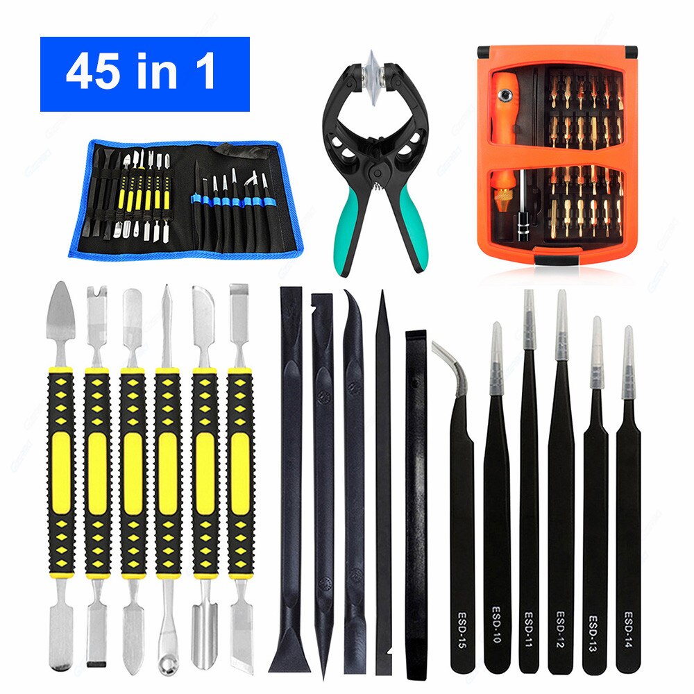 45 in 1 Cell Phone Opening LCD Screen Screwdriver Repair Tools Set For Apple Macbook Air Pro Repair Laptop Phone Repair Tool Kit: 45 in 1 Full Set