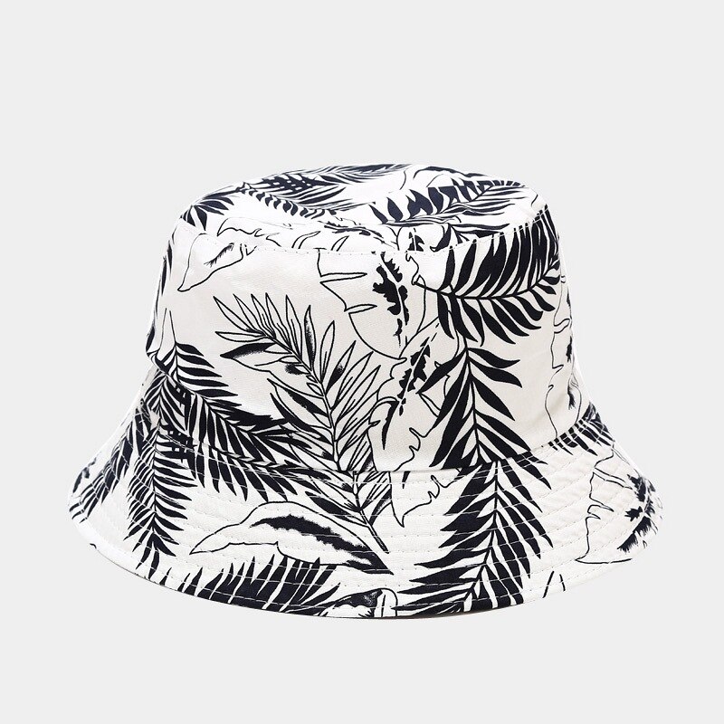 Palm Leaf Pattern Men Bucket Hat Summer Sun Protection Hat Trend Hip-hop Fisherman Hat Outdoor Hiking Hat Unisex Panama Cap: 4