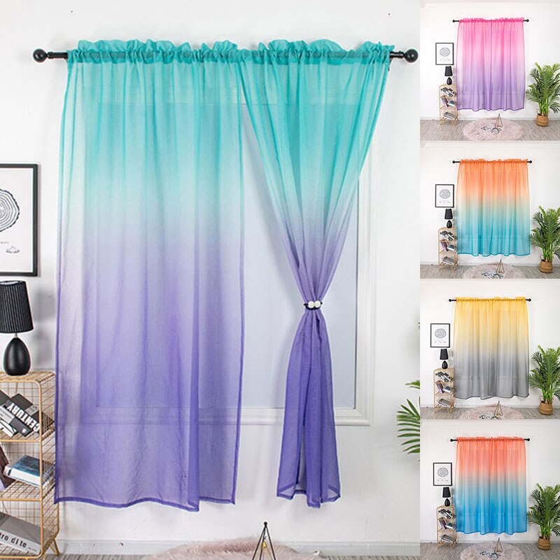 Cortinas arcoíris DE BODA modernas, cortinas de gasa opacas para balcón, sala de estar, cocina, baño, tratamientos de ventana