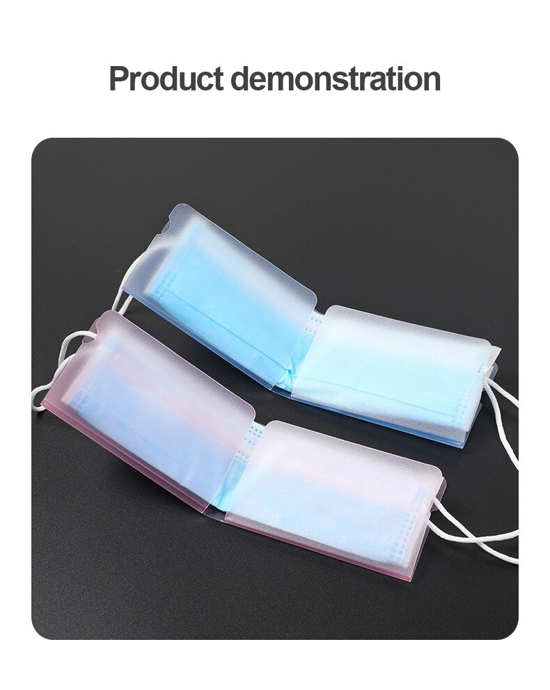 10 PCS PP Mask Storage Folder Foldable Temporary Storage Box Portable Plastic Bag Safe Storage Box Unisex Mask Storage Clip