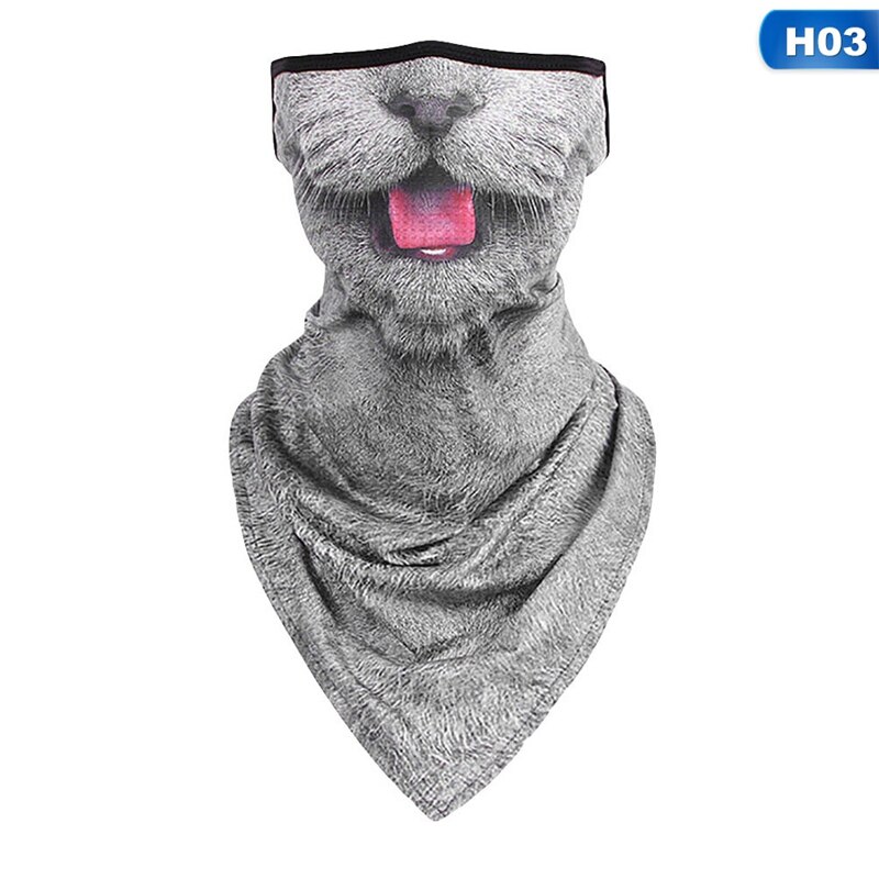 3D Animal Bandana Buffs Neck Gaiter Cycling Fishing Windproof Balaclava Face Mask Scarf Outdoor Hiking Ear Hang Neck Cover