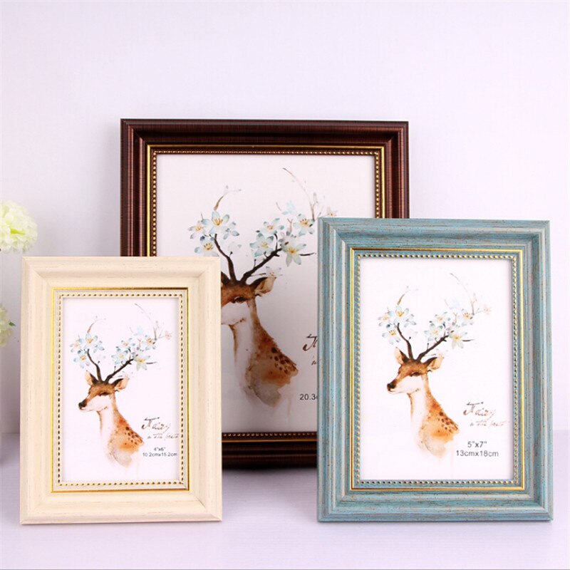5 Colors Vintage European Wedding Photo Frame Table Wall Hanging Handmade Home Decor 6inch 8inch 10inch A4