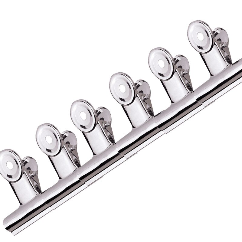Extensión de uñas de fibra de vidrio para uñas, extensión de uñas de seda, puntas acrílicas de oro rosa, herramienta para pinchar uñas: 6Pcs Silver Clips