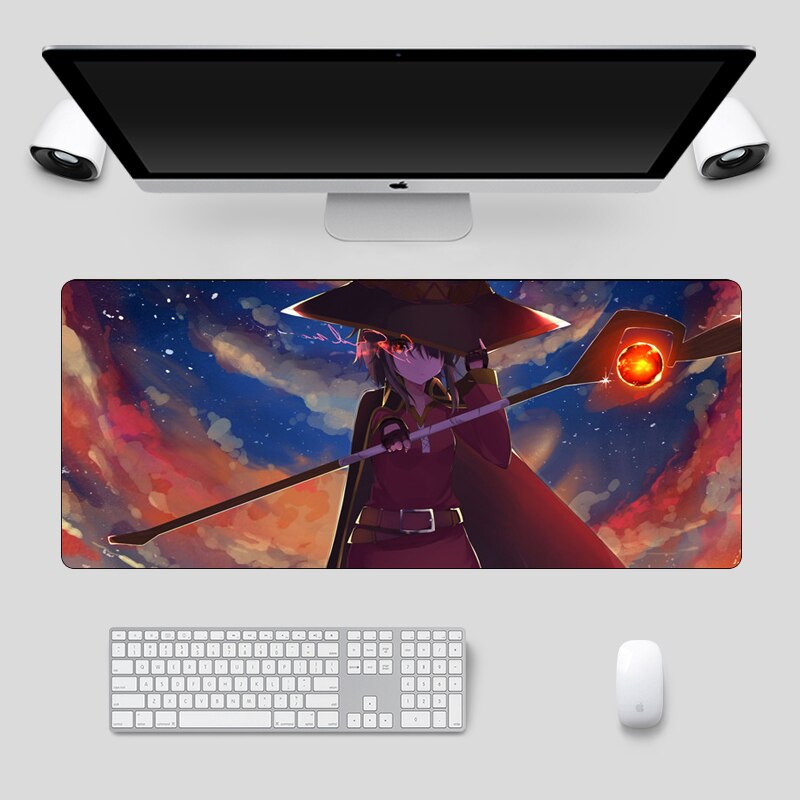 Large 70x30cm Japan Anime Konosuba Mouse Pad Laptop Desk Mouse Mat Locking Edge Rubber Computer Speed Gamer Gaming Mousepad