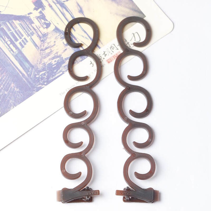 1 set franse elegantie haarvlecht, bloem, magische haarclip, stylist queue, twist, vlecht, diy, kapsel, stylingaccessoires: Kastanjebruin