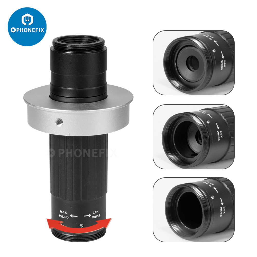 Verstelbare 180X 120X 300X 200X 130X Zoom C-Mount Lens 0.7X ~ 4.5X Vergroting 25Mm Voor Hdmi Usb industrie Video Microscoop Camera