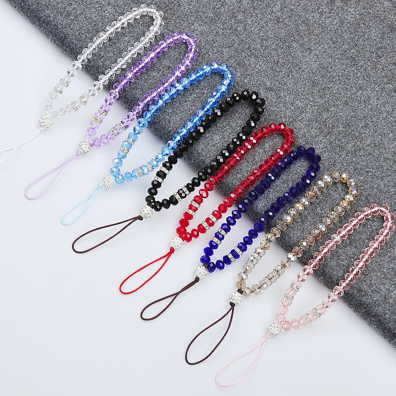 Luxury Crystal Mobile Phone Straps Lanyards For Keys Bling Diamond Hand Wrist Strap Rope Cord Holder Lanyard For Phones