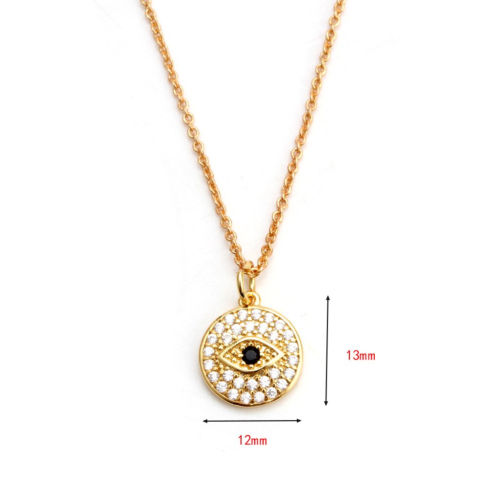 Ojo de la suerte Fátima Hamsa mano turco mal ojo colgante collar de Color dorado cadena larga Collar para mujeres niñas joyería de: 13