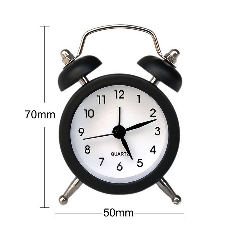 Electronic Alarm Clock Travel Clock Multifunction Silent LCD Digital Large Screen Folding Table Clock Temperature Date Time: Mini Black