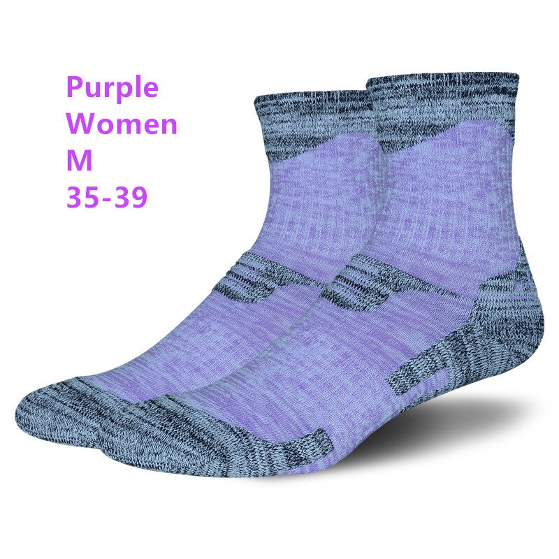 Winter Thermische Ski Sokken Katoen Sport Snowboard Fietsen Sokken Thermosocks Beenwarmers Voor Mannen Vrouwen M L RB037: Women Purple M