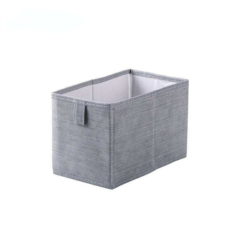 Caja de almacenamiento plegable de tela de lino y algodón para el hogar, organizador de juguetes, cesta de lavandería: C1