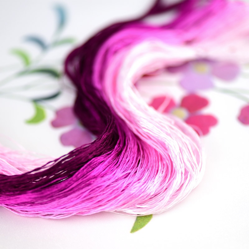 1pcs 100% silk thread hand embroidery embroider cross stitch 400m silk embroidery thread Rose purple /9 pure colors