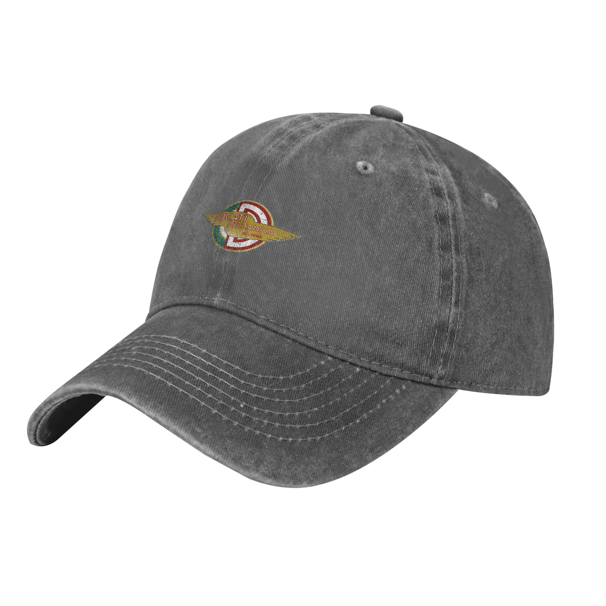Ducatiing meccanica type 2 baseballcaps sol kpop stein pustende vasket truckerhatt menn kvinner voksen årgang snapback-capser: Grå