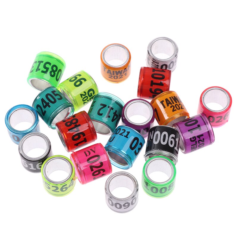 20 Stuks Multicolor Duif Voetring Met Woord Oorbellen Duurzaam Vogel Ring Duif Voetring Vogel Gereedschap: MULTI