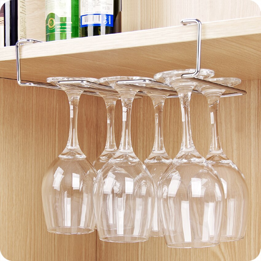 Kast muur wijnbeker houder hangend rek thuis keuken restaurant bar glazen beker hanger plank