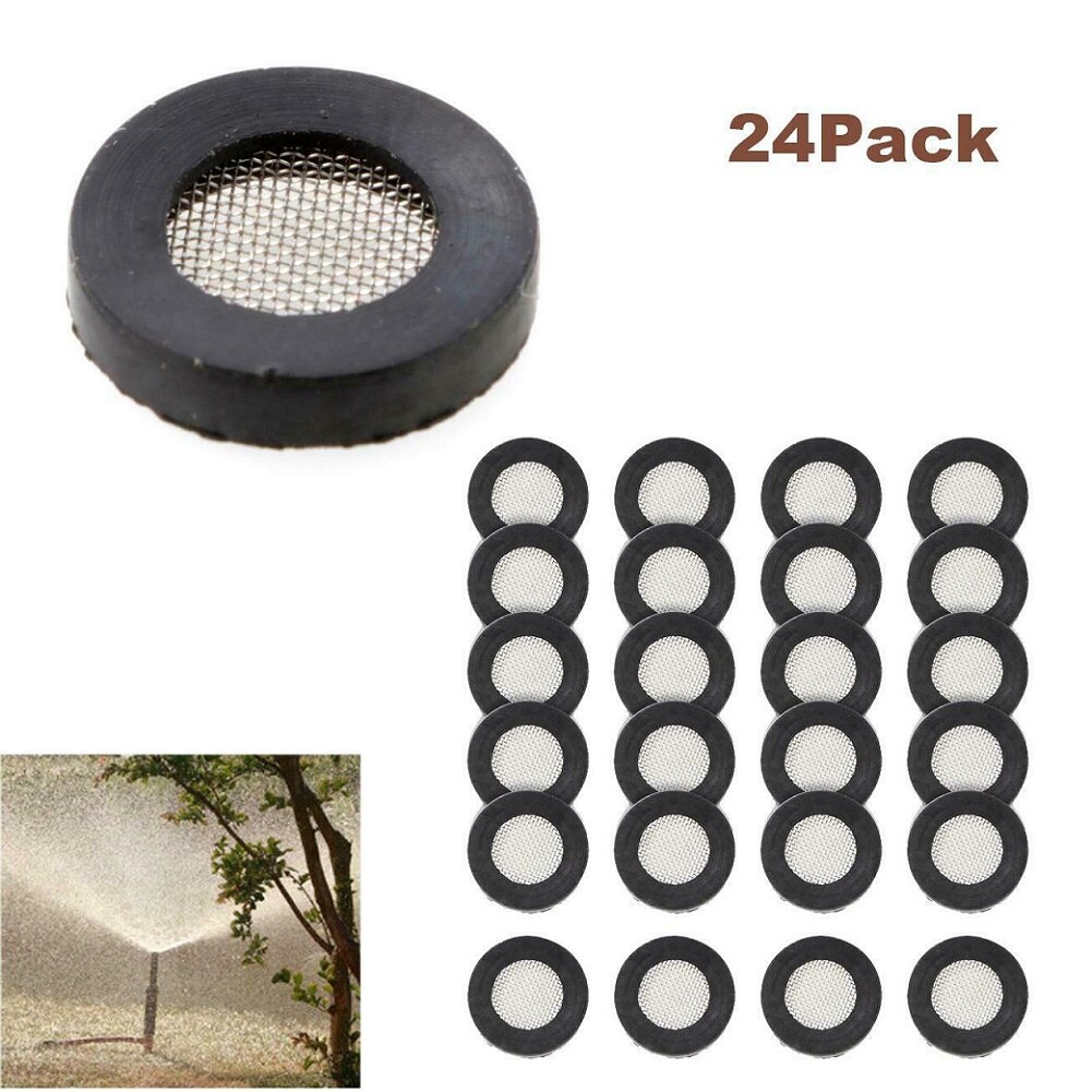 Screen Nozzle Sprinkler Washers With Filter Screen 24x 3/4" Hose Washer