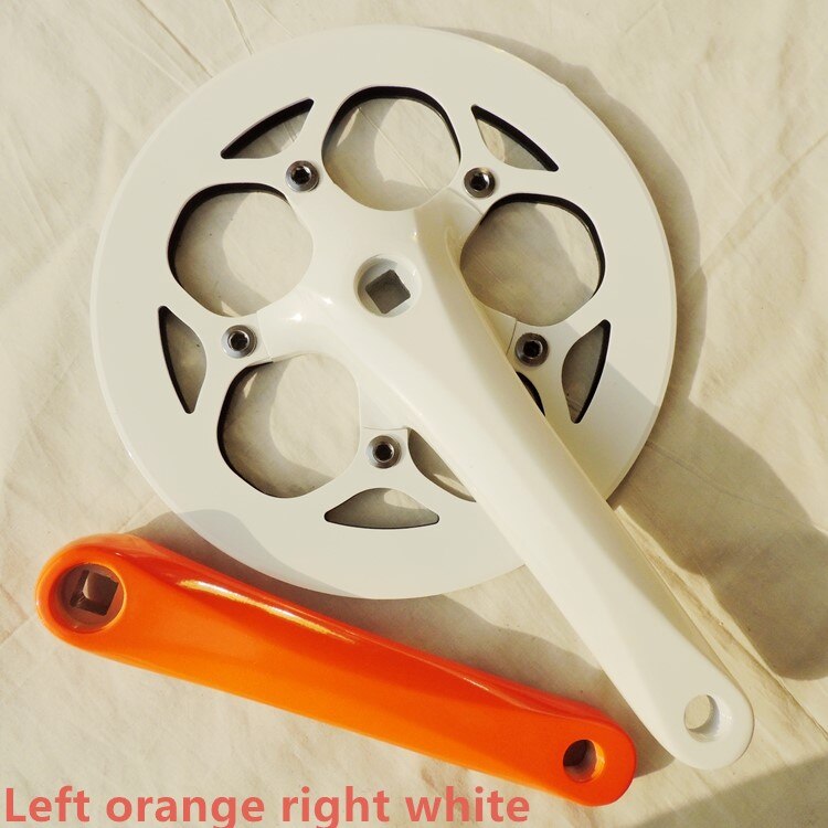 Prowheel Hao Meng 48 tooth 170mm variable speed folding bicycle sprocket wheel aluminum alloy 110BCD square hole: Orange white