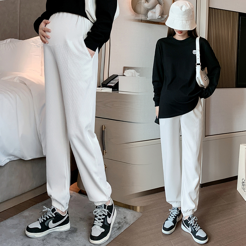 3109# Winter Thick Warm Plus Velvet Maternity Pants Sports Casual Loose Fleece Pants Clothes for Pregnant Women 4XL Pregnancy