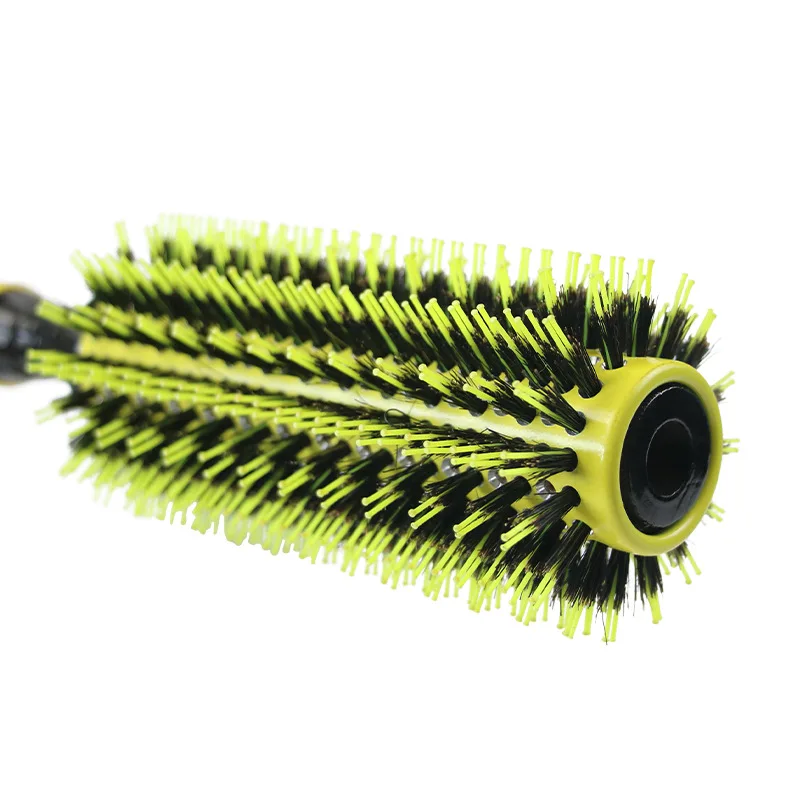 Professionelle runde Haarbürste aus Holz, 6 Größen, Wildschweinborsten, Mischung aus Nylon, Salon-Frauen-Haar-Styling-Werkzeuge, gelb, brasilianisches Haar, Lockenwickler