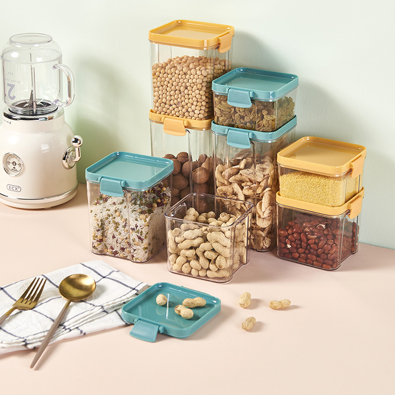 700/950/1300ML Food Storage Container Plastic Kitchen Refrigerator Noodle Box Multigrain Storage Tank Transparent Sealed Cans