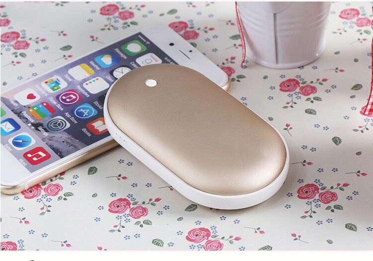 2 In 1 mini hand warmer 4000mah power Bank USB handy warmers Powerbank Portable Poverbank External Battery Charger for Phone: gold