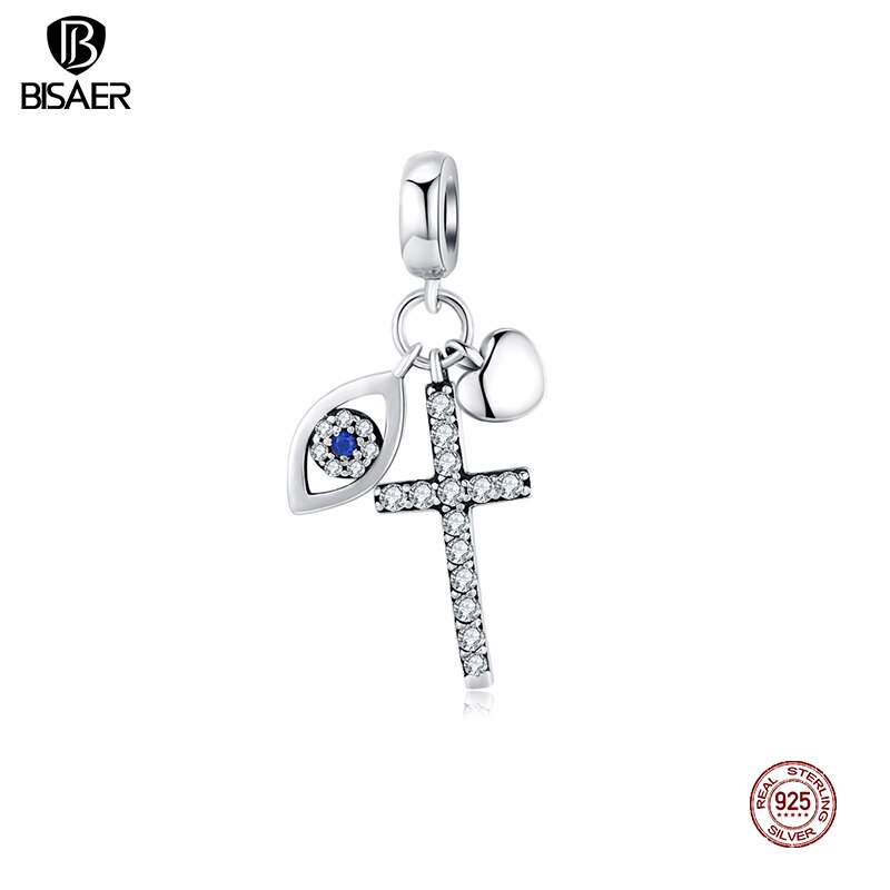 BISAER-abalorios de Plata de Ley 925 con forma de corazón y Estrella, Charms de atrapasueños con lazo y corona de princesa, compatibles con la fabricación de joyas 925