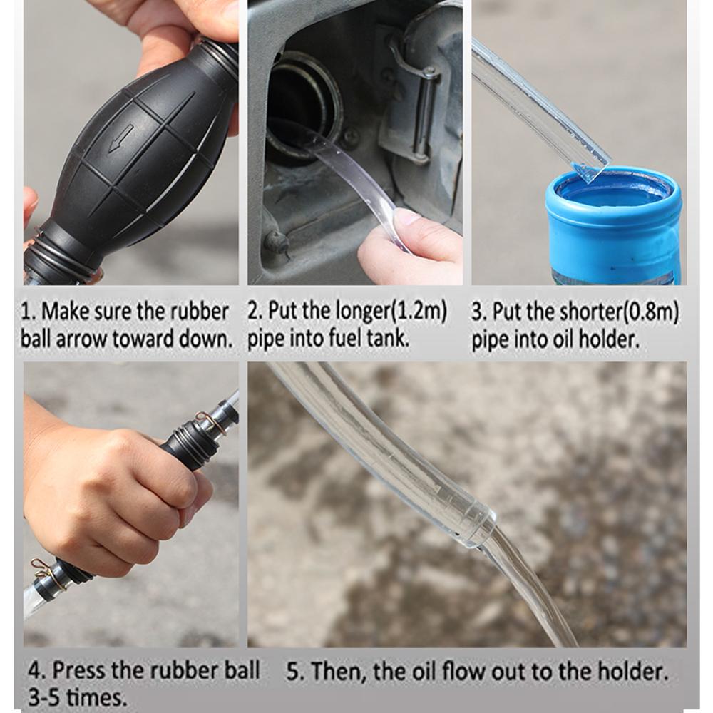 Hand Automobile Manual Siphon Pump Gasoline Fuel Oil Pipe Pumping Water Changer 40FP12