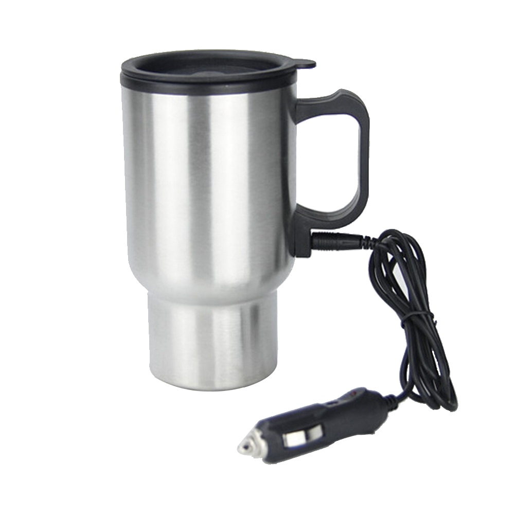 Splash Proof Cup Koffie Mok Universele Voertuig Gemonteerde Zilver Thermisch Geïsoleerd Draagbare Rvs Grip Grote Capaciteit