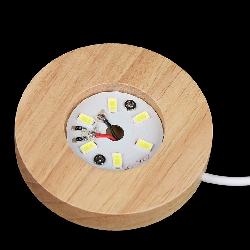 Wood Light Base Rechargeable Remote Control Wooden LED Light Rotating Display Stand Lamp Holder Lamp Base Art Ornament