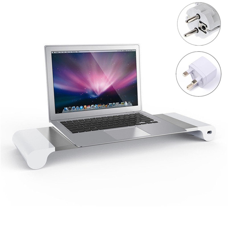 Smart Base Holder Stand Desktop Aluminum Alloy Multifunction Computer Stand With 4 USB Port For PC Laptops&Monitor