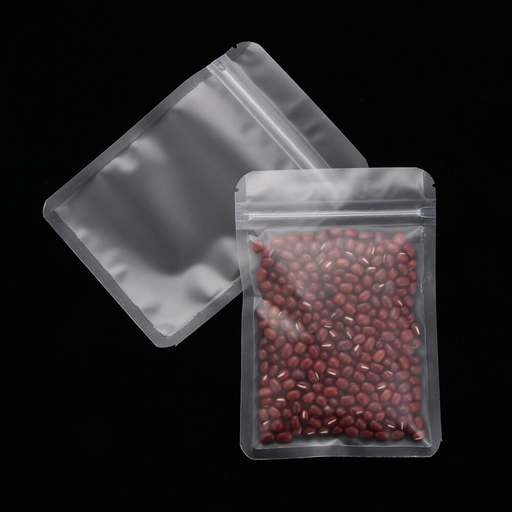 20Pcs Matte Transparent Zip Plastic Bag Aluminum Foil Hologram Food Storge Bag Small Water Proof Zipper Reclosable Pouches