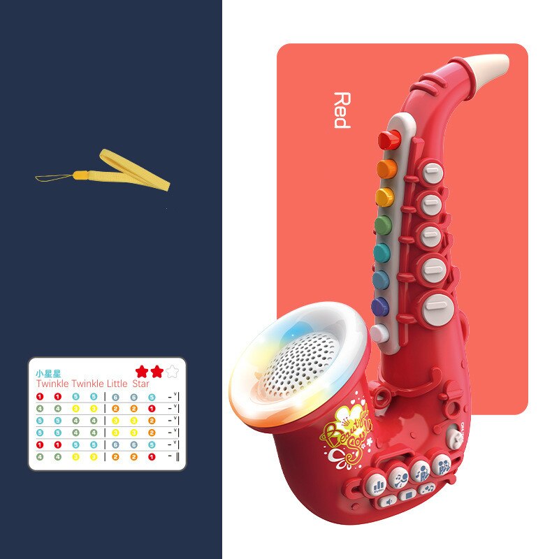 Mini Saxophone Clarinet Trumpet Toys Musical Instrument Early Educational Music Lighting Toy for Baby Birthday: D