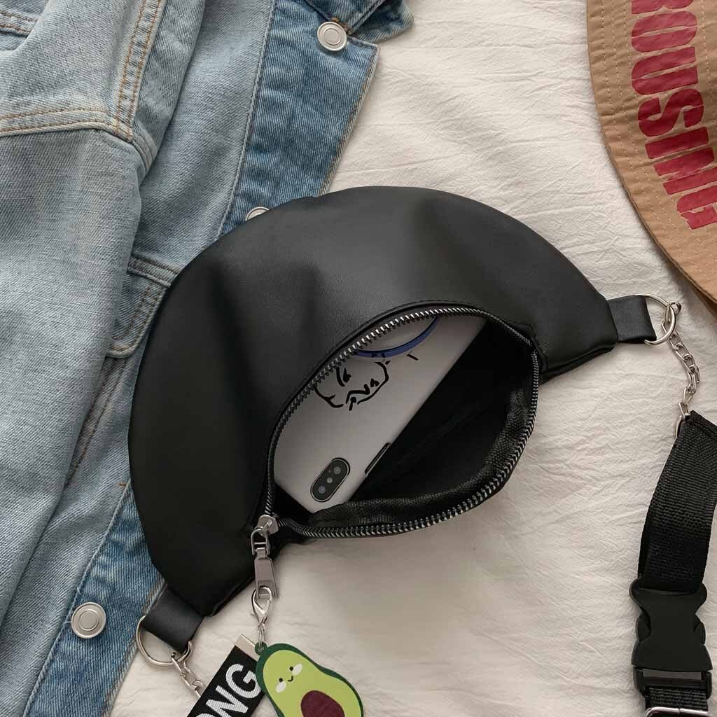 Abacate Pingente de Cor Sólida das mulheres Sela Saco Diagonal Do Ombro Saco Da Forma Saco de Bolso No Peito Simples Сумка На Пояс