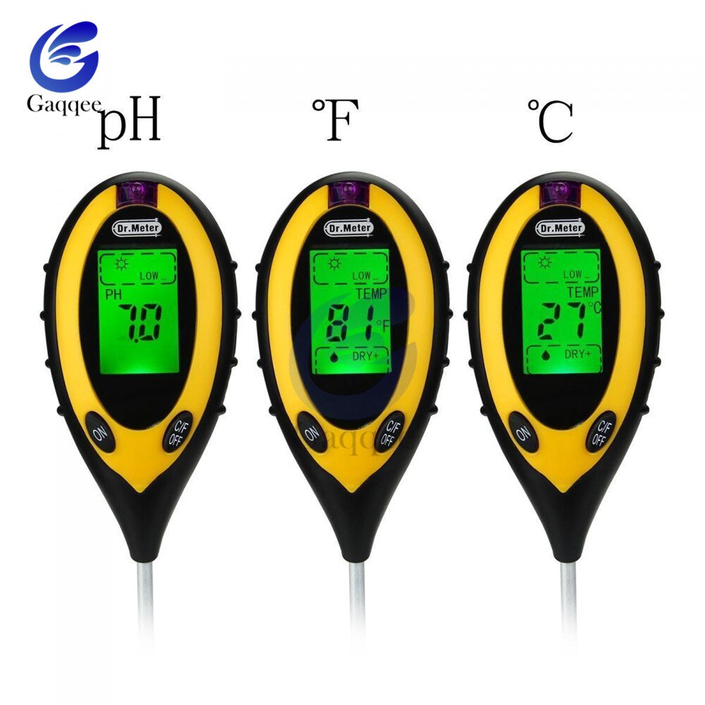 4 in 1 Soil PH Meter Tester Soil Tester PH Moisture meter Temperature Sunlight Intensity measurement Analysis Soil Acidity Test