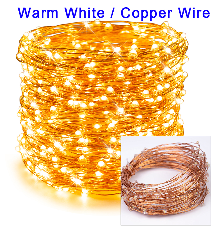 30M 50M 100M 120M LED String Lights Copper Wire Fairy Light Waterproof Garland for Christmas Wedding Room Decoration: Warm White / 13W